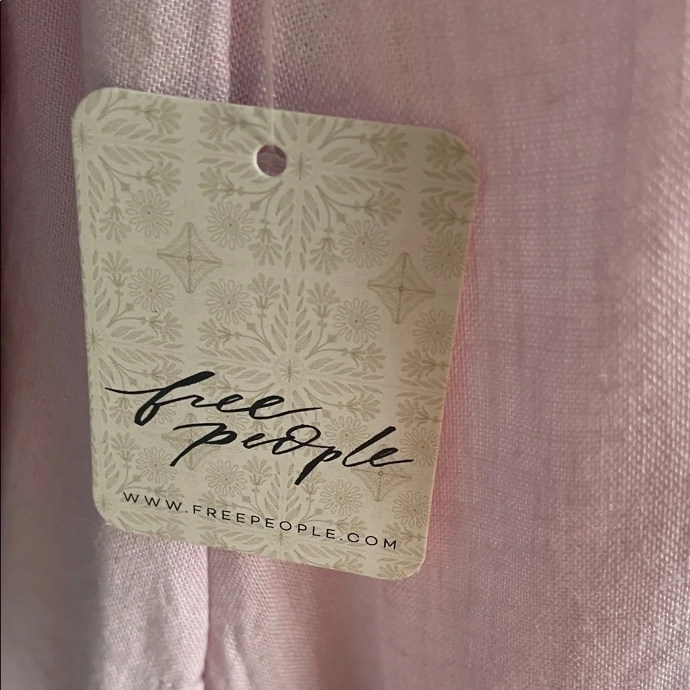 Free People NWT Manda Cotton Midi Dress Lilac Pink has Pockets‎ Oversized Small